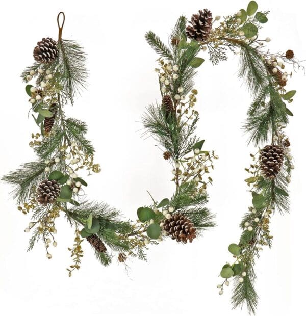 HGTV Home Collection 9' Cozy Winter Garland Christmas Decor Door