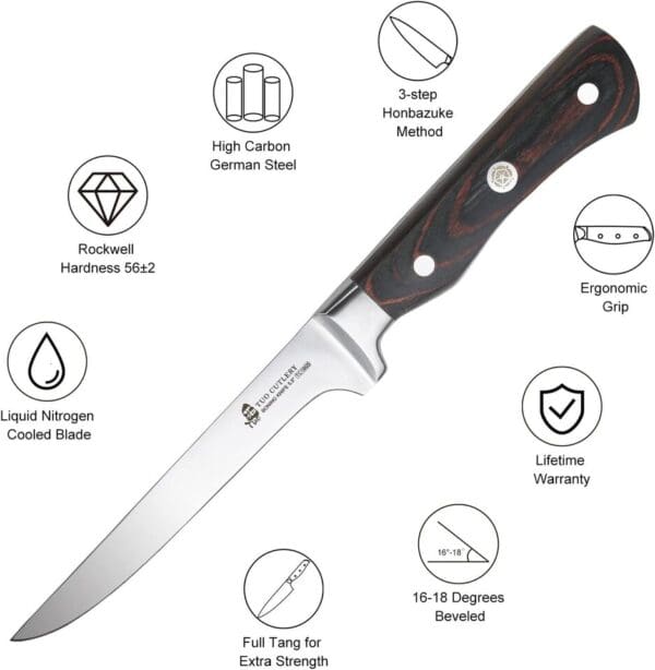 TUO Cutlery Legacy Series Utility 5" Small Kitchen Knife - Image 5