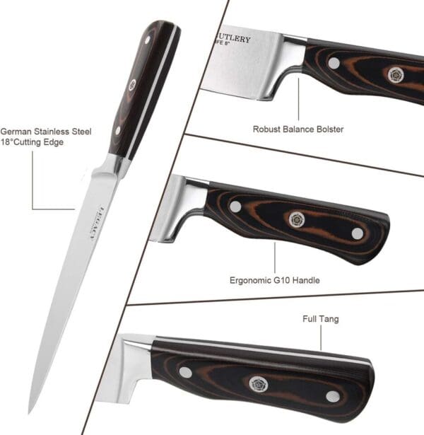 A knife with different types of handles on it.