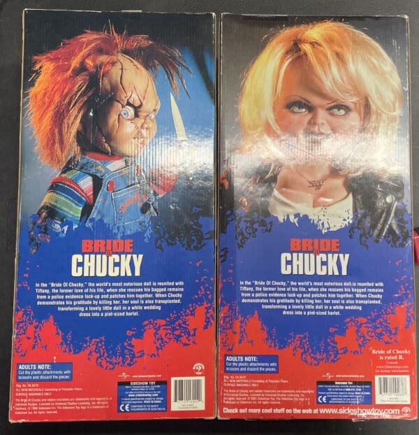 Set Bride Of Chucky / Tiffany 18" Doll Sideshow Toys 1999 Plush Horror Scar Version - Image 2