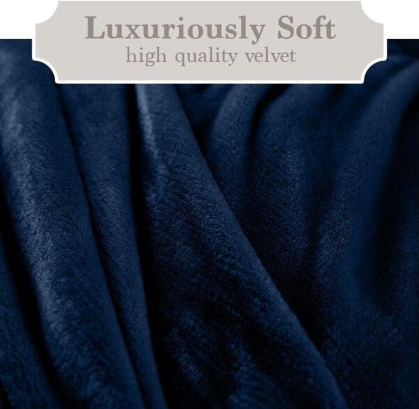 Soft Plush Reversible Faux Fur and Sherpa Throw Blanket, King 108x90 Navy Color - Image 5