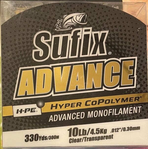 Sufix Advance Clear Monofilament 10 Lb 330 Yard Spools - Freshwater Fishing Line