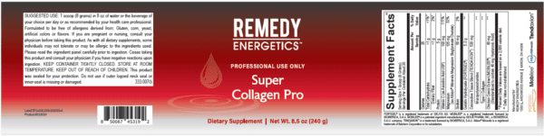 Collagen Manufactured for REMEDY ENERGETICS Super Collagen Pro 240g Nutritionally support cartilage, tendons, ligaments, fascia, bone and skin - Image 4